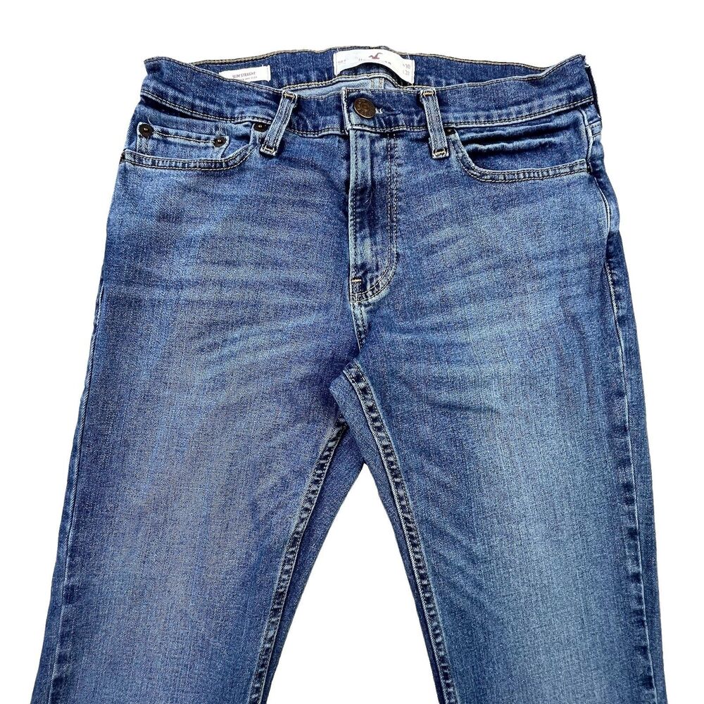 Hollister Jeans Mens 30x32 Blue Slim Straight Epic Flex Medium Wash Denim